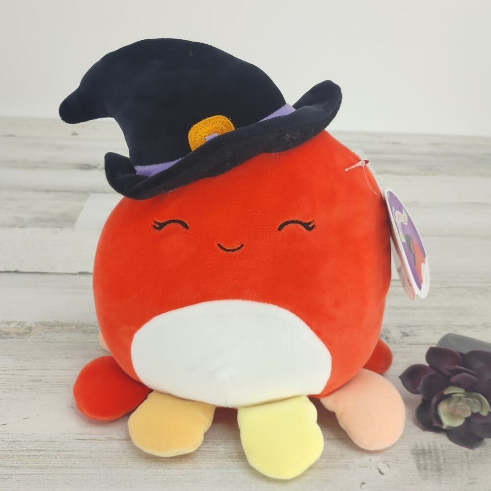 Squishmallows NEW Detra The Octopus 8" Kelly Toy Witch Halloween Plush Orange